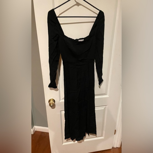 New! Reformation Sigmund Black High Slit Dress 🖤 size 4 - Picture 13 of 13